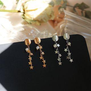 Freshwater Pearl 925 Sterling Silver Star Fringed Earring