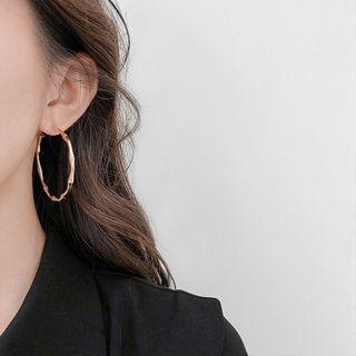 Alloy Bamboo Hoop Earring 1 Pair - Ear Tie - One Size