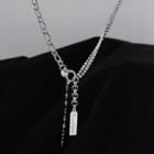 Faux Pearl Rhinestone Stainless Steel Necklace 1 Pc - Silver - One Size