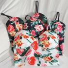 Padded Floral Print Camisole Top