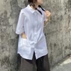 Couple Matching Short Sleeve Pocket Shirt