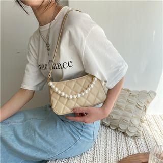 Quilted Faux Pearl Shoulder Bag