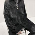 Denim Shirt Black Gray - One Size