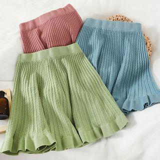 Mini A-line Ruffled Knit Skirt