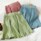 Mini A-line Ruffled Knit Skirt