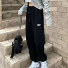 High-waist Drawstring Gathered Cuff Pants