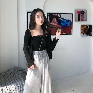 Set: Plain Tube Top + Cropped Light Jacket