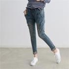 Washed Roll-up Hem Jeans