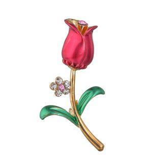 Embellished Rose Brooch As Shown In Figure - One Size
