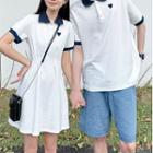 Couple Matching Mini A-line Dress / Polo Shirt