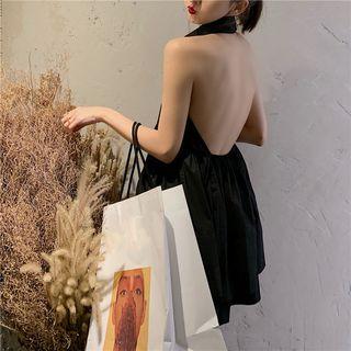 Open-back Halter Shirt