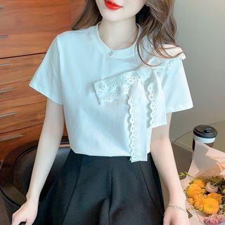Short-sleeve Lace Bow T-shirt