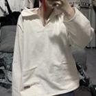 Long Sleeve Oversized Sweatshirt Off-white - One Size