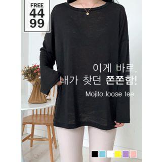 Drop-shoulder Boxy Linen Blend T-shirt