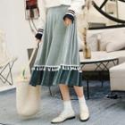 Tassel Detail Midi A-line Skirt Green - One Size