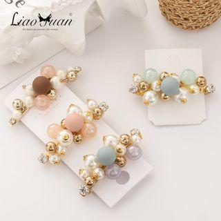 Bead Faux Pearl Hair Clip