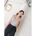 Scoop-neck Pinstriped Tank Top