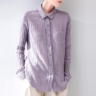 Long-sleeve Textured Shirt