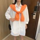 3/4-sleeve Shirt Dress / Scarf