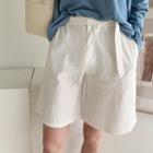 Wide-leg Cotton Shorts With Sash