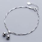 925 Sterling Silver Bell Layered Bracelet S925 Silver - Silver - One Size