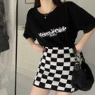 Checkerboard Mini Skirt Black & White - One Size