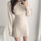 Argyle Knit Sweater Dress
