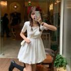Square-neck Slim-fit Mini Dress