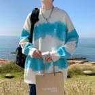 Drop Shoulder Tie-dyed Sweater