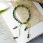 Vintage Bamboo Bead Bracelet Green - One Size
