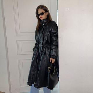 Couple Faux-leather Padded Coat