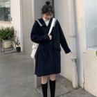 Sailor Collar Mini A-line Dress Blue - One Size
