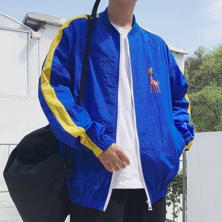 Giraffe Print Zip-up Jacket