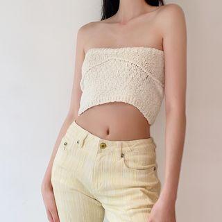 Knit Strapless Top Almond - One Size