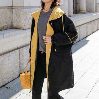 Hooded Buttoned Windbreaker