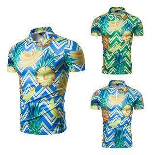 Short-sleeve Fruit Print Polo Shirt
