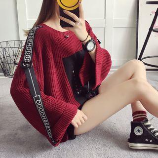 Tasseled Applique Chunky Knit Sweater