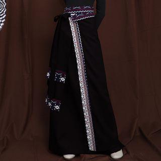 Linen Maxi A-line Wrap Skirt