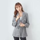 Plain Button Jacket 10 - Gray - One Size