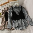 Set: Checker Loose Shirt + Cami