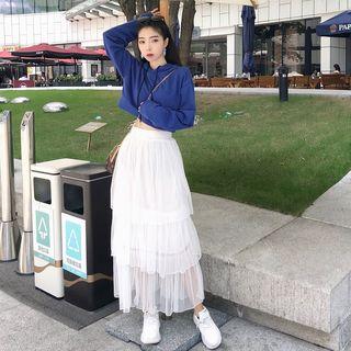 Crop Hoodie / Maxi Skirt / Set