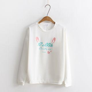 Rabbit Ear Long Sleeve T-shirt White - One Size
