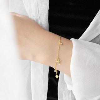 925 Sterling Silver Rhinestone Cross Bracelet