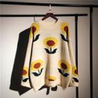 Sunflower Jacquard Oversize Sweater