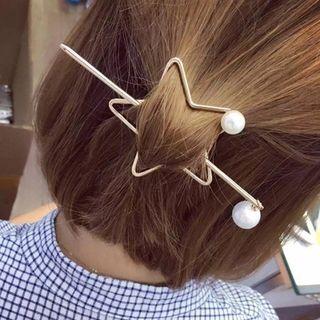 Faux Pearl Star Hair Pin