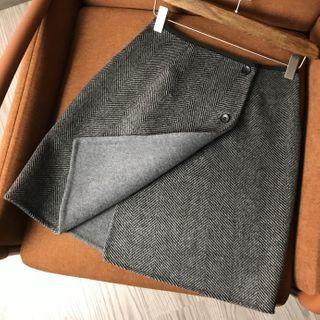 Chevron Stipe A-line Skirt