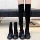 Cap Toe Short Boots / Over-the-knee Boots