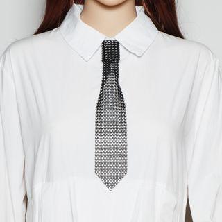 Rhinestone Neck Tie Necklace