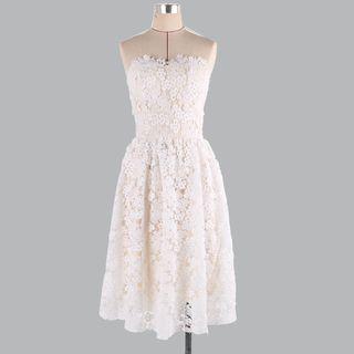 Strapless Lace A-line Cocktail Dress