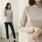 Cowl-neck Ribbed Top